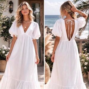 ASOS White Maxi Dress | aPuff Sleeve Cottagecore Dress 
NWOT/Never Worn
